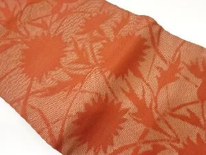 紗 草花模様織出し名古屋帯